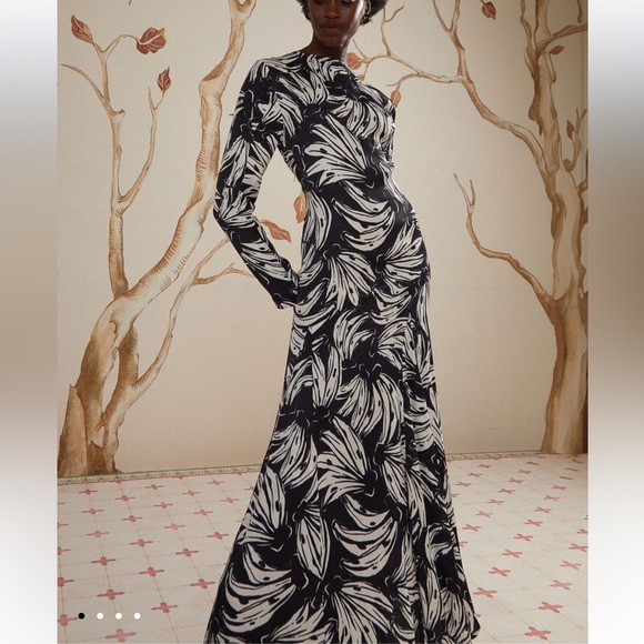 FARM RIO ‼️‼️ Black Bossa Banana Viscose Midi Dress - Picture 2 of 8